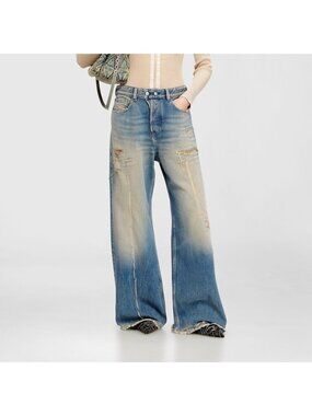 Diesel 1996 D Sire Jeans Y2K Streetwear Grunge Skater Denim Wide Leg Womens 27